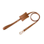 leather leash with poop bag holder